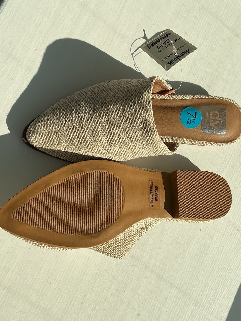 DV by Dolce Vita Beige Woven Slip-On Mules